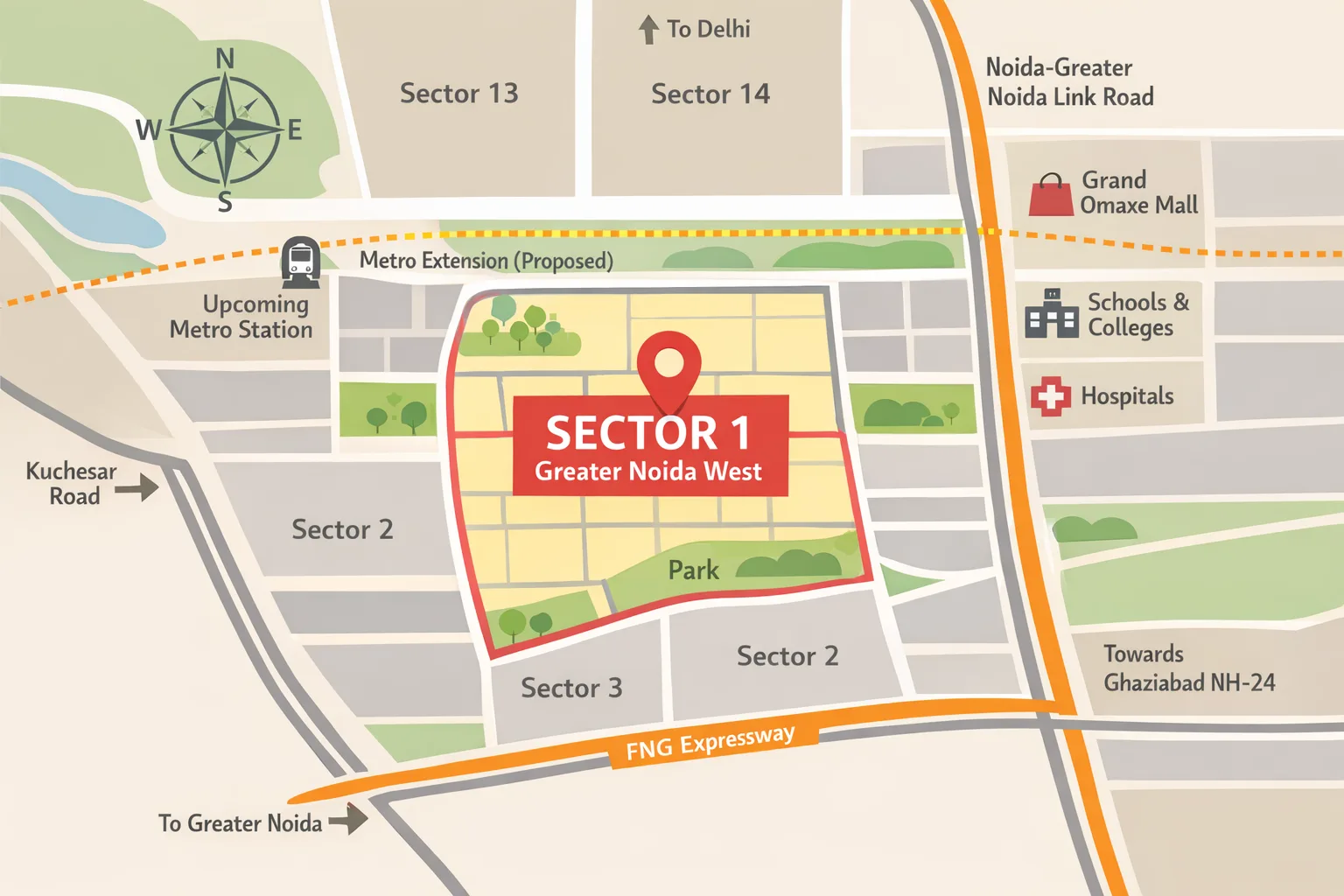 Sector 1, Greater Noida West
