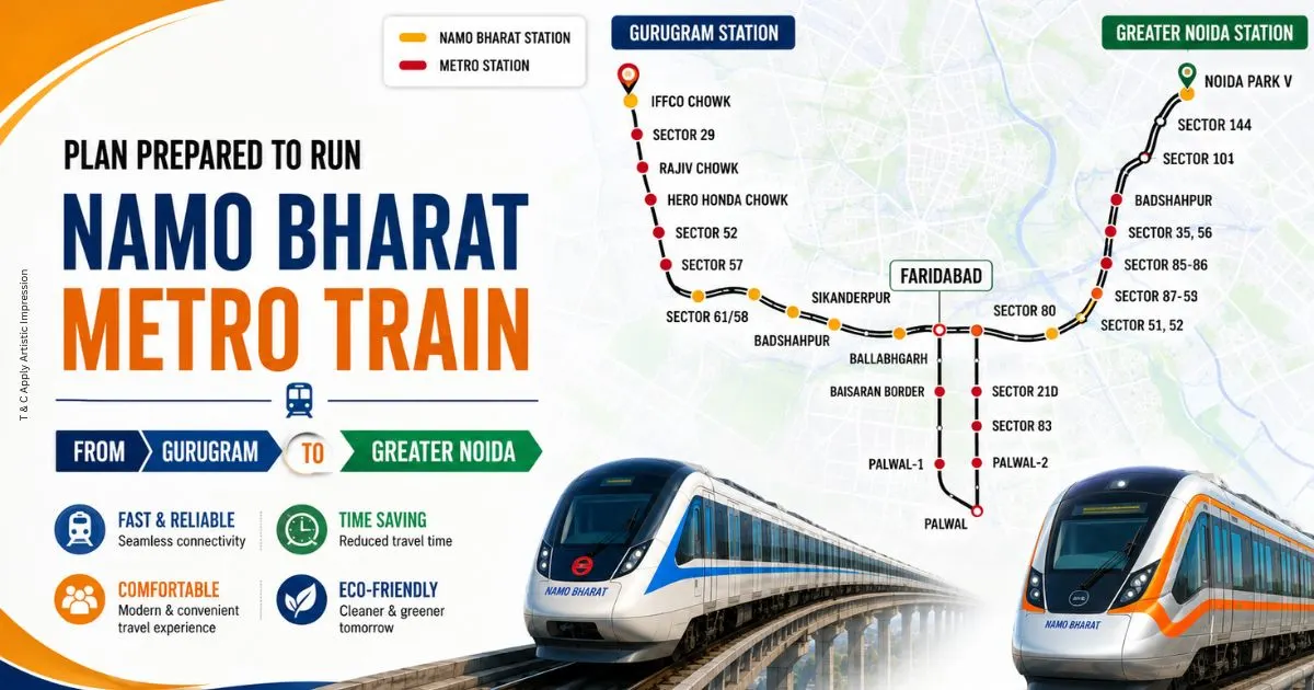 Plan prepared to run Namo Bharat metro train from Gurugram to Greater Noida
